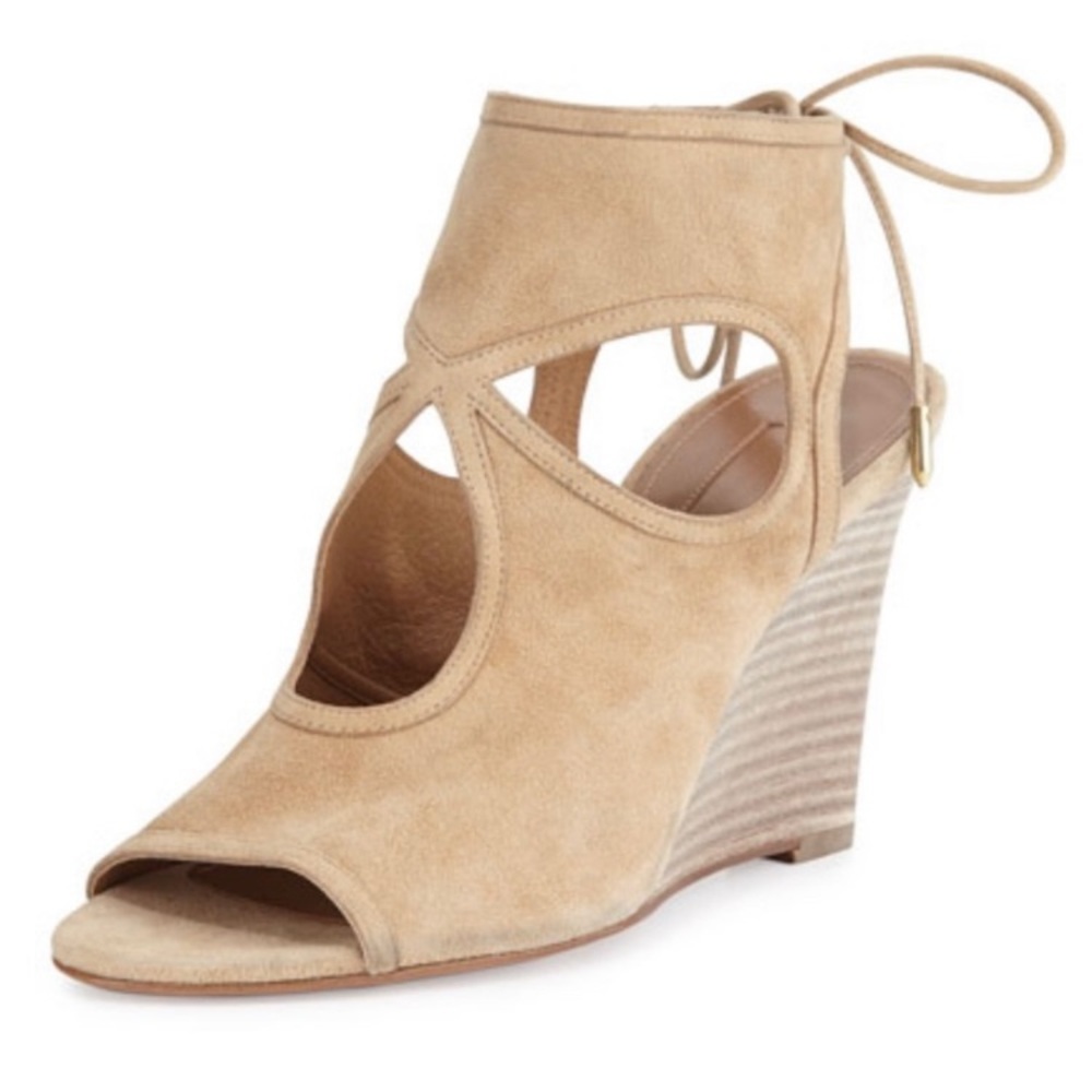 Aquazzura Sexy Thing nude wedge heels | Made in Italy